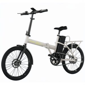 Bicicleta eléctrica Flexy La bicicleta eléctrica plegable es perfecta para desplazamientos urbanos y aventuras al aire libre. Con una autonomía de 35 km, puedes recorrer grandes distancias sin preocuparte por la batería. Sus ruedas de 20" ofrecen gra