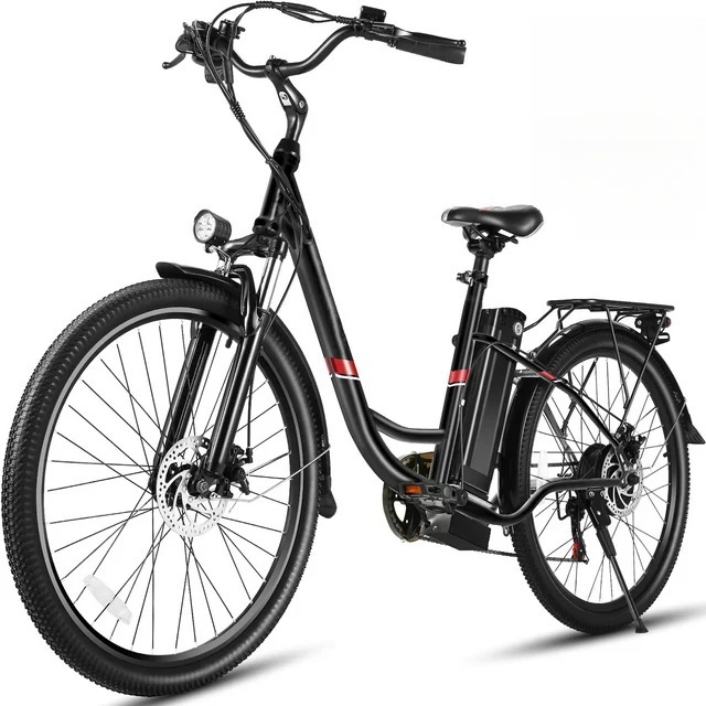 Gocio 500W Electric Bike for Adults, 26" Electric Hybrid Bicycle City Ebike, Women E Bike with 48V 7.8Ah Battery, Suspension Fork, 5 Modes Men Electric Bike with 7 Speed, LED Display and Headlight